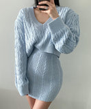 【上下セット】ニット ドレス 新作 ゴージャス 高見え かわいい MY2-QT-QG2210