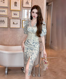 ひざ丈ドレス ミニドレス 新作 レース 花柄 高見え MY2-JY50042