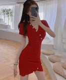 ミニドレス ニット 新作 かわいい 激得 3色 キャバドレス MY2-MLS4647