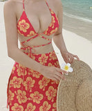 【3点セット】2色 ビキニ 水着 セクシー ビーチ 花柄 カワセクシー 温泉旅行XH7-GM-adn003
