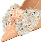 【4色】ハイヒール パンプス パーティー 宴会 リボン ピカピカ かわいい MY5-3391-H9