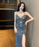 ロングドレス パーティードレス 新作 キラキラ 結婚式 宴会 忘年会 MY2-YM9143