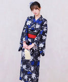 【日本翌日発送】新作浴衣【月影の百合×茜】 セパレート 二部式 浴衣 上下セット 巻きタイプ 兵児帯 大人 レディース YKT-EBS-004