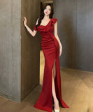 ロングドレス パーティードレス 新作 フリル ワンショルダー MY2-YM9152