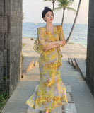 サンドレス サマードレス かわいい 花柄 ゴージャス MY2-DXY-SKW37757190