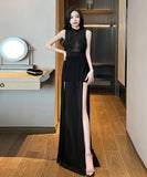 ロングドレス 新作 セクシー パーティードレス 透け感 セクシー MY2-YM9141