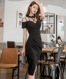 ミニドレス キャバドレス 新作 谷間魅せ 透け感 同伴 二次会 MY2-YQ-7025