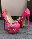 【2色】ハイヒール ピカピカ ダイヤモンド 新作 セクシー　リボン 話題 XH5-XL-MY-258-170