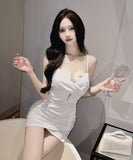 【ブラック・ホワイト】キャバドレス ミニドレス 新作 かわいい セクシー MY2-LQE7734