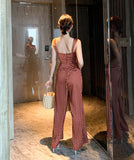 ワイドパンツ オールインワン 新作 かわいい 韓国ファッション 高品質 手作り MY2-JY1885