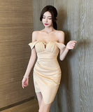 ミニドレス キャバドレス 新作 谷間魅せ 3色 指名up MY2-YM8756