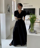 【2点セット】2色 ロングドレス 新作 韓国ファッション かわいい  MY2-TS851