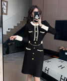 ミニドレス かわいい ひざ丈ドレス 新作 秋冬 ニット MY2-ZED888512GT513