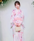 【日本翌日発送】新作浴衣【淡花の風×鴇】 セパレート 二部式 浴衣 上下セット 巻きタイプ 兵児帯 大人 レディース YKT-25E016