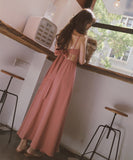 【2色】サンドレス サマードレス 背露出 セクシー かわいい リボン MY2-XYD-6022