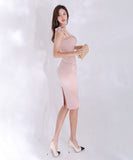 ドレス ひざ丈ドレス かわいい ピンク 新作 淑やか 結婚式 宴会 MY2-ZED88218A71