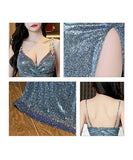 ロングドレス パーティードレス 新作 キラキラ 結婚式 宴会 忘年会 MY2-YM9143