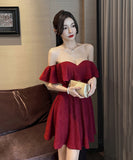 【4色】新作 ミニドレス Aライン かわいい フリル 着瘦せMY2-YM8747