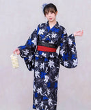 【日本翌日発送】新作浴衣【月影の百合×茜】 セパレート 二部式 浴衣 上下セット 巻きタイプ 兵児帯 大人 レディース YKT-EBS-004