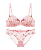 【4色】上下セット ランジェリー ブラ 下着 刺繡 レース 高級感 MY8-SMX9208