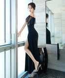 【ブラック＆ホワイト】ロングドレス ミニドレス 新作 ゴージャス 肌見せ セクシー MY2-XYD2319