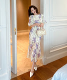 【手作り】ロングドレス かわいい 花柄 新作 ゴージャス 高見え MY2-JY30110