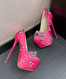 【2色】ハイヒール ピカピカ ダイヤモンド 新作 セクシー　リボン 話題 XH5-XL-MY-258-170