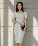 ひざ丈ドレス ドレス 新作 フリル かわいい ゴージャス MY2-ZED882609BH506