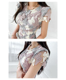 ひざ丈ドレス レース パーティードレス 刺繡 蝶 かわいい 高品質 MY2-ZED880888E