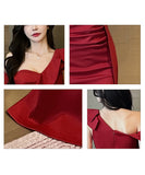 ロングドレス パーティードレス 新作 フリル ワンショルダー MY2-YM9152