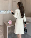 ミニドレス かわいい ひざ丈ドレス 新作 秋冬 ニット MY2-ZED888512GT513