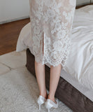 ひざ丈ドレス 新作 レース セクシー 谷間魅せ かわいい 指名 目線ゲット MY2-ZED887939E49