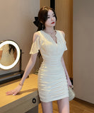 【ブラック＆ホワイト】ミニドレス キャバドレス 新作 かわいい MY2-YM8743