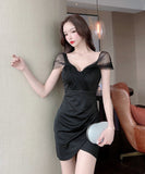 ミニドレス キャバドレス かわいい セクシー 谷間魅せ 新作 MY2-LQE229