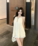 ミニドレス Aライン ノースリーブ カワセクシー 着痩せ 気質 エレガント キラキラ XH2-XKD-D529-6926-Jun4