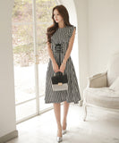 ひざ丈ドレス ドレス 新作 かわいい ゴージャス ストラップ柄 MY2-ZED88476N14