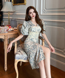 ひざ丈ドレス ミニドレス 新作 レース 花柄 高見え MY2-JY50042