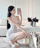 ミニドレス キャバドレス 新作 レース 透け感 かわいい MY2-LQE-5375H449