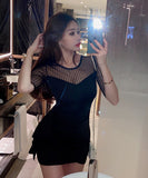 ミニドレス キャバドレス 新作 フリル かわいい 透け感 MY2-LQE274