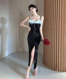 4色 ロングドレス かわいい 新作 セクシー パーティー ドレス MY2-LQE7721