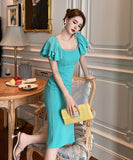 【2色】ドレス ひざ丈ドレス 新作 かわいい パーティー 宴会 MY2-JY20427