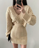 【上下セット】ニット ドレス 新作 ゴージャス 高見え かわいい MY2-QT-QG2210