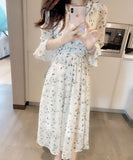 サマードレス ロングドレス 花柄 かわいい 涼しい 通気性抜群 MY2-XSD-833WP
