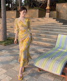 サンドレス サマードレス かわいい 花柄 ゴージャス MY2-DXY-SKW37757190