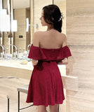 【4色】新作 ミニドレス Aライン かわいい フリル 着瘦せMY2-YM8747