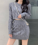 【上下セット】ニット 新作 かわいい ゴージャス 高見え 4色 秋冬 MY2-QT-QL6876