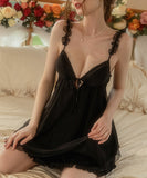 【2色】パジャマ ベビードール レース フリル かわいい 清楚感 純欲 MY8-EFE16633