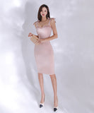 ドレス ひざ丈ドレス かわいい ピンク 新作 淑やか 結婚式 宴会 MY2-ZED88218A71