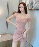 ミニドレス キャバドレス かわいい セクシー 谷間魅せ 新作 MY2-LQE229