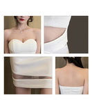 ミニドレス キャバドレス 新作 透け感 セクシー ノーショルダー MY2-YM8751